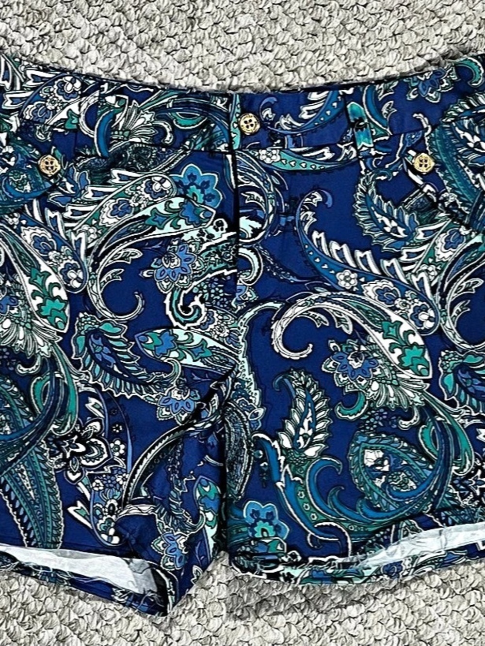 Lauren Ralph Lauren Paisley High Waist Shorts in Blue & Green woman’s Size 6